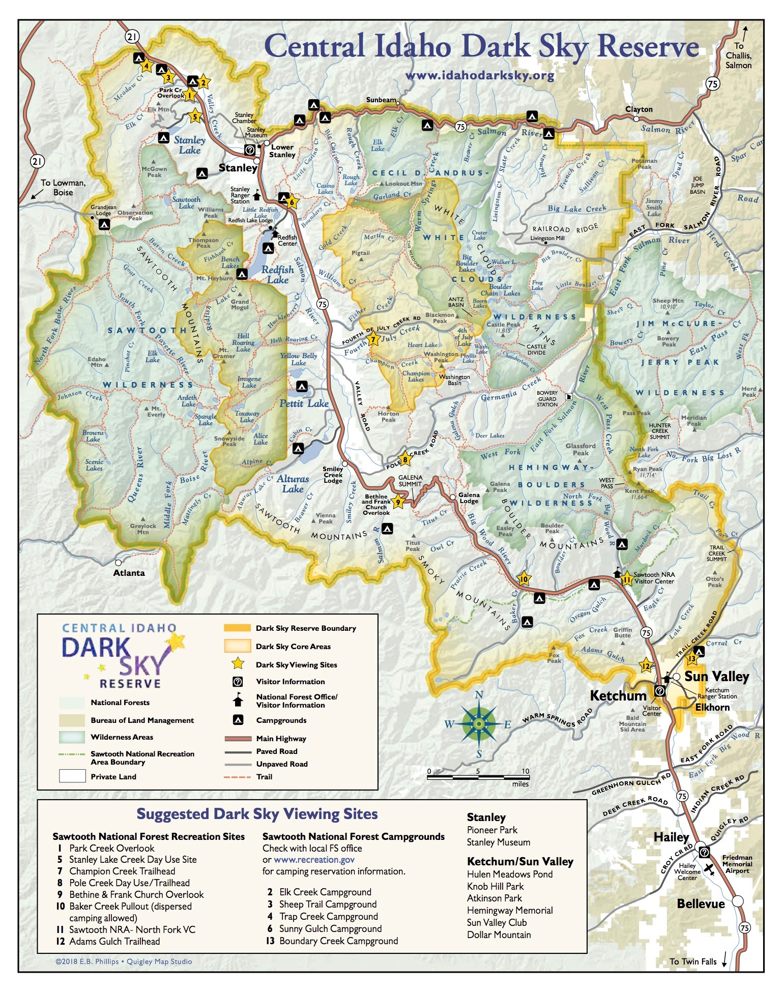 Central Idaho Dark Sky Reserve Map